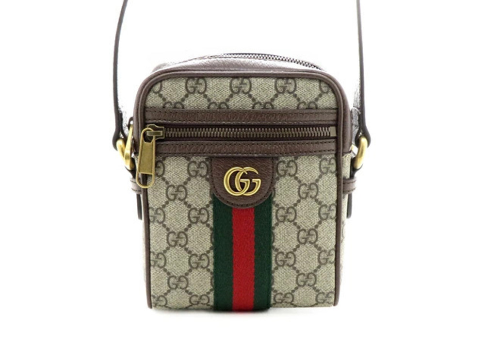 Gucci GG Shoulder Bag Supreme Ophidia Beige Cream Canvas Leather